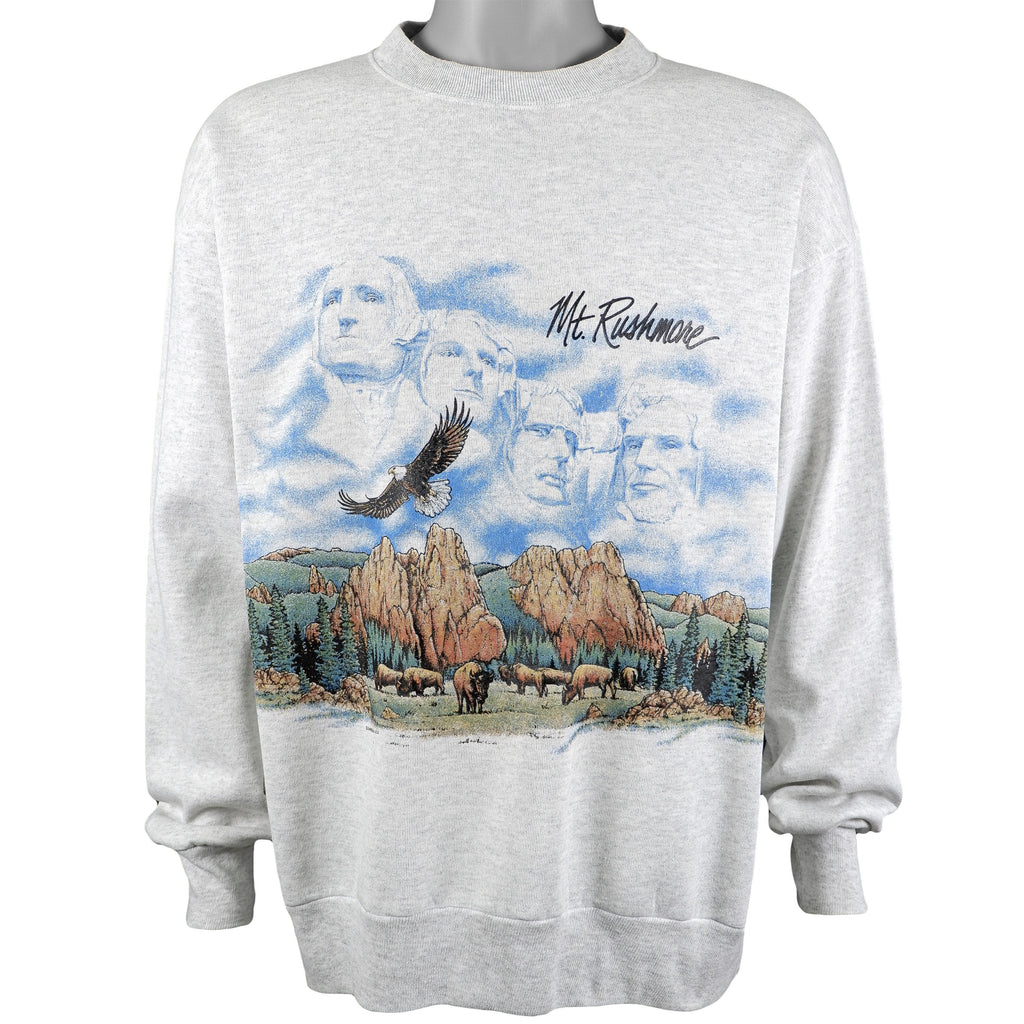 Vintage - Mt. Rushmore Crew Neck Sweatshirt 1990s X-Large Vintage Retro