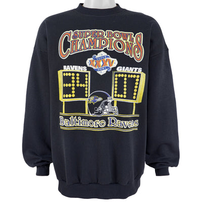 NFL (Tultex) - Baltimore Ravens, Super Bowl XXXV Champions Crew Neck Sweatshirt 2001 X-Large