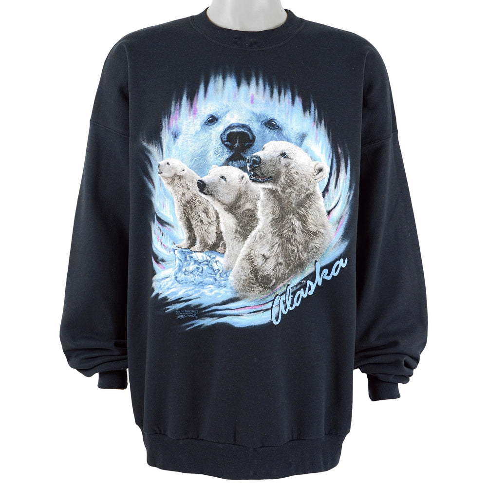 Vintage (Hanes) - Alaska - Polar Bears Crew Neck Sweatshirt 1990s XX-Large Vintage Retro 