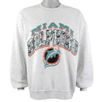 NFL (Jerzees) - Miami Dolphins Spell-Out Crew Neck Sweatshirt 1992 X-Large