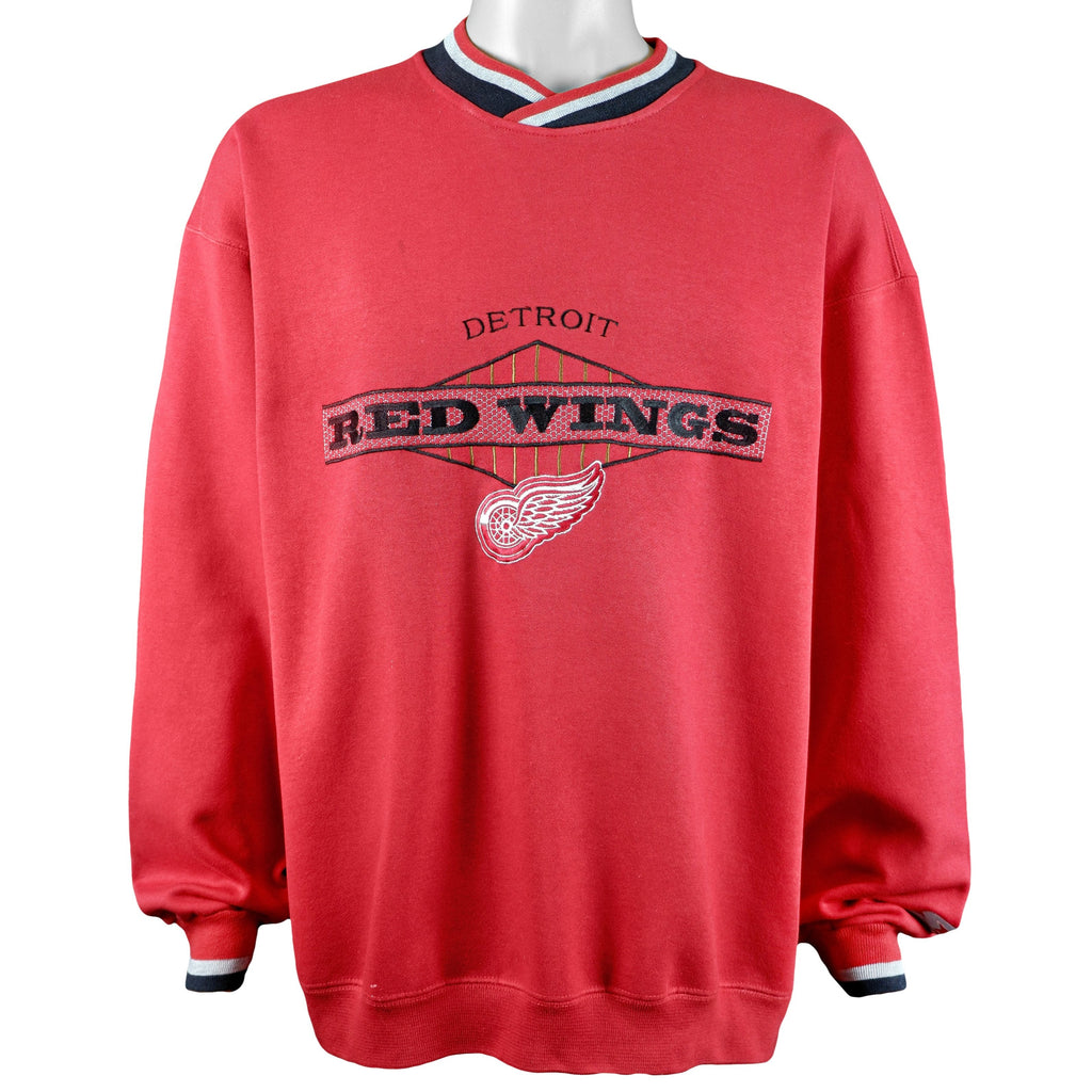 Starter - Detroit Redwings Spell-Out Sweatshirt 1990s X-Large Vintage Retro Hockey