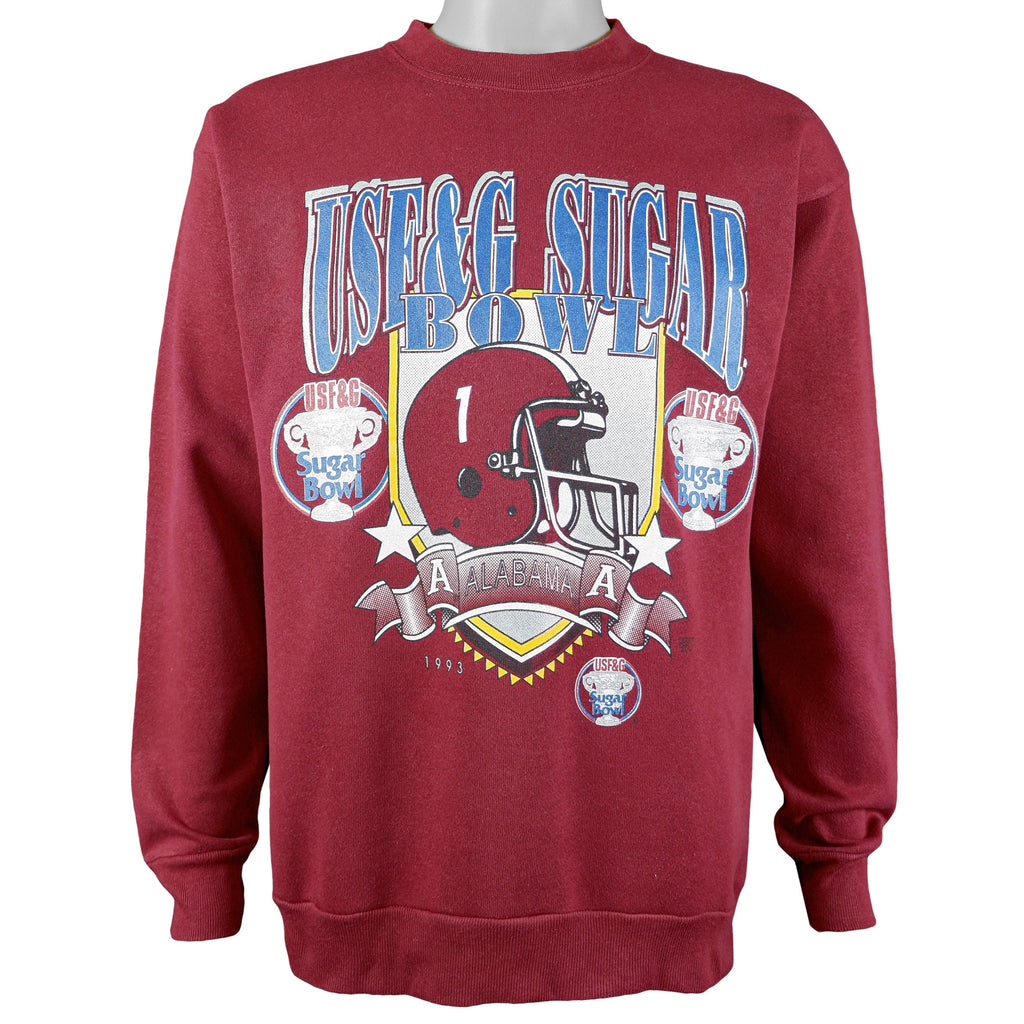 NCAA (Tultex) - Alabama Crimson Tide Sugar Bowl Sweatshirt 1993 Large Vintage Retro