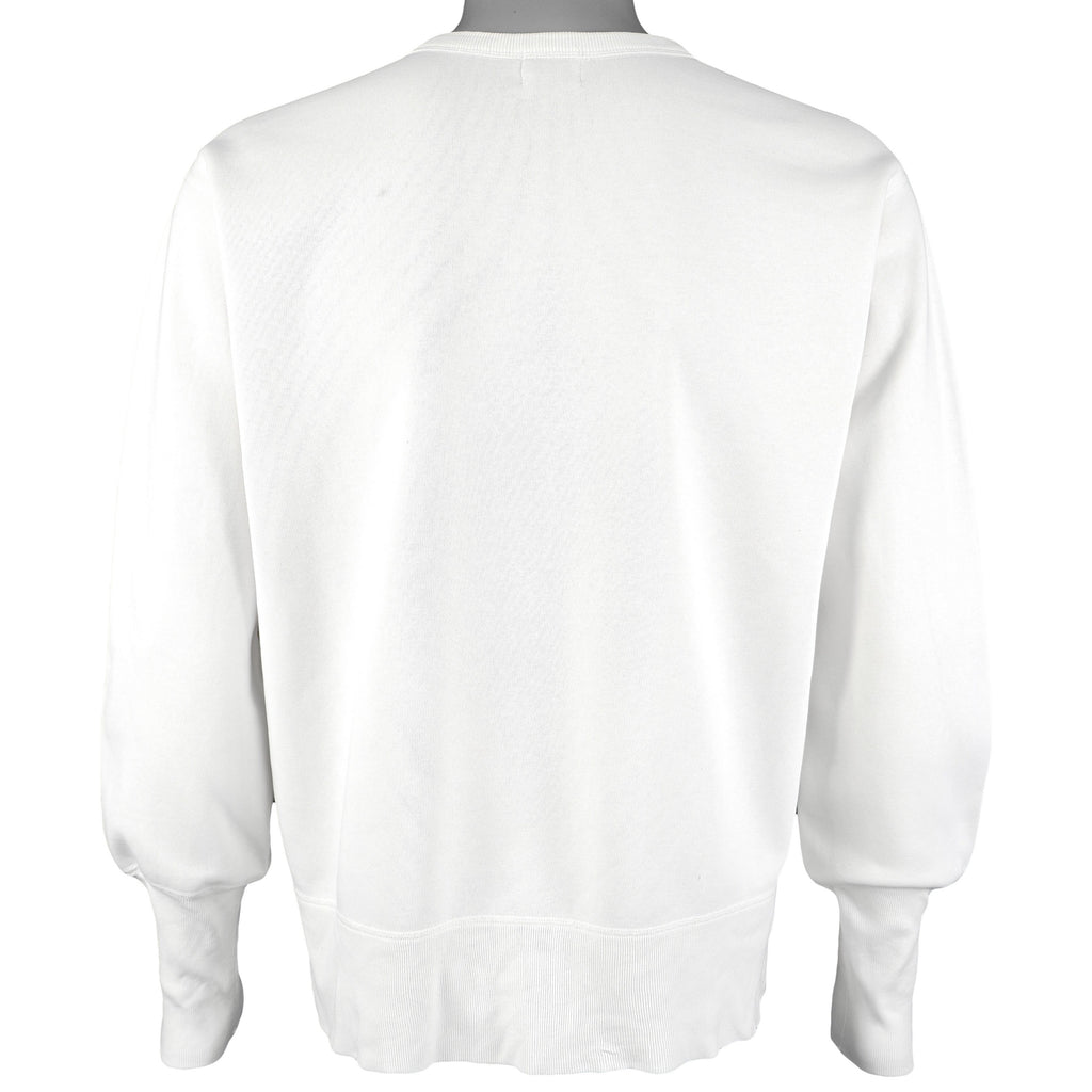 Calvin Klein - White Spell-Out Crew Neck Sweatshirt 1990s Large Vintage Retro