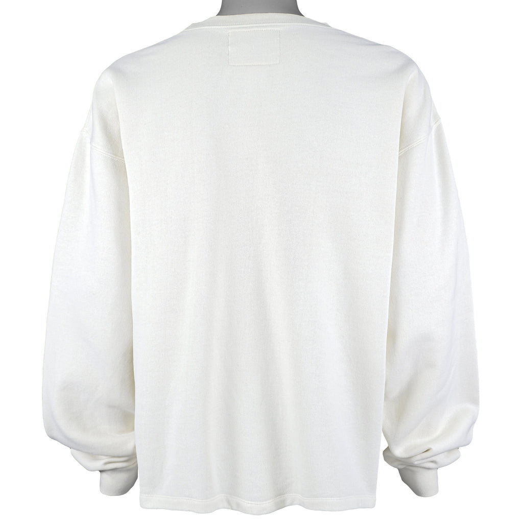 Guess - White Spell-Out Crew Neck Sweatshirt 1997 Large Vintage Retro