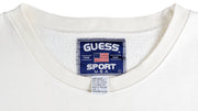 Guess - White Spell-Out Crew Neck Sweatshirt 1997 Large Vintage Retro