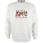 Vintage (Peanut Butter Jelly) - Happy Everything Crew Neck Sweatshirt 1990s Medium