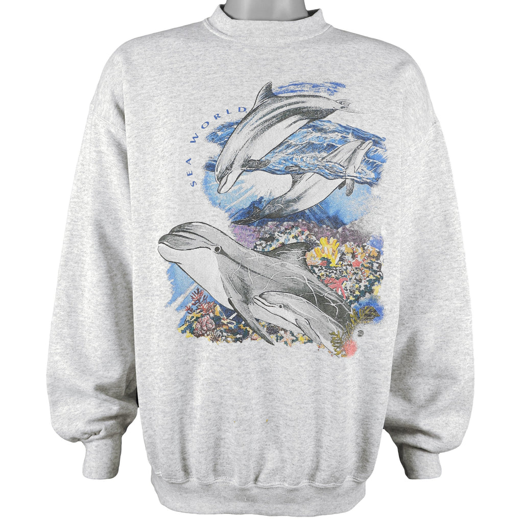 Vintage (Tultex) - Sea World Crew Neck Sweatshirt 1990s Large Vintage Retro