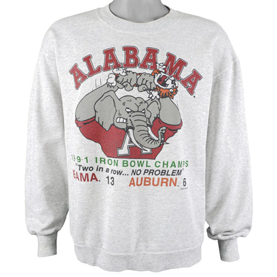 NCAA (Tee Jay) - Alabama Crimson Tide Iron Bowl Champs Crew Neck Sweatshirt 1991 Medium