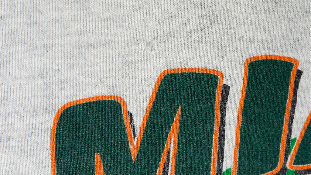 NCAA (Tultex) - Miami Hurricane Spell-Out Sweatshirt 1990s Large Vintage Retro Football College 