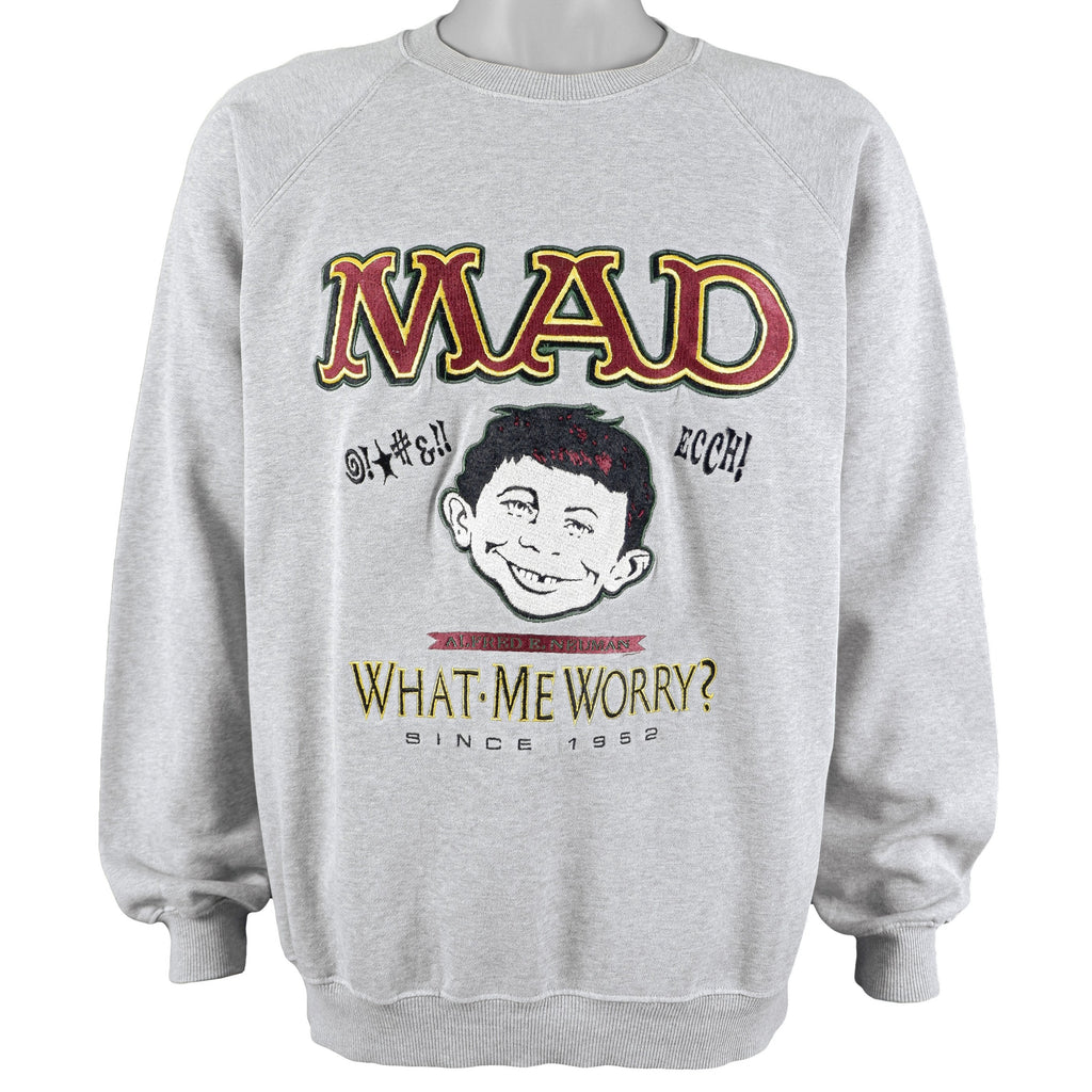 Vintage (Mad) - MAD - Alfred E. Neuman Crew Neck Sweatshirt 1990s Large Vintage Retro