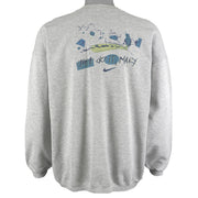 Nike - Grey Just Do It, Mary Spell-Out Crew Neck Sweatshirt 1990s Medium Vintage Retro