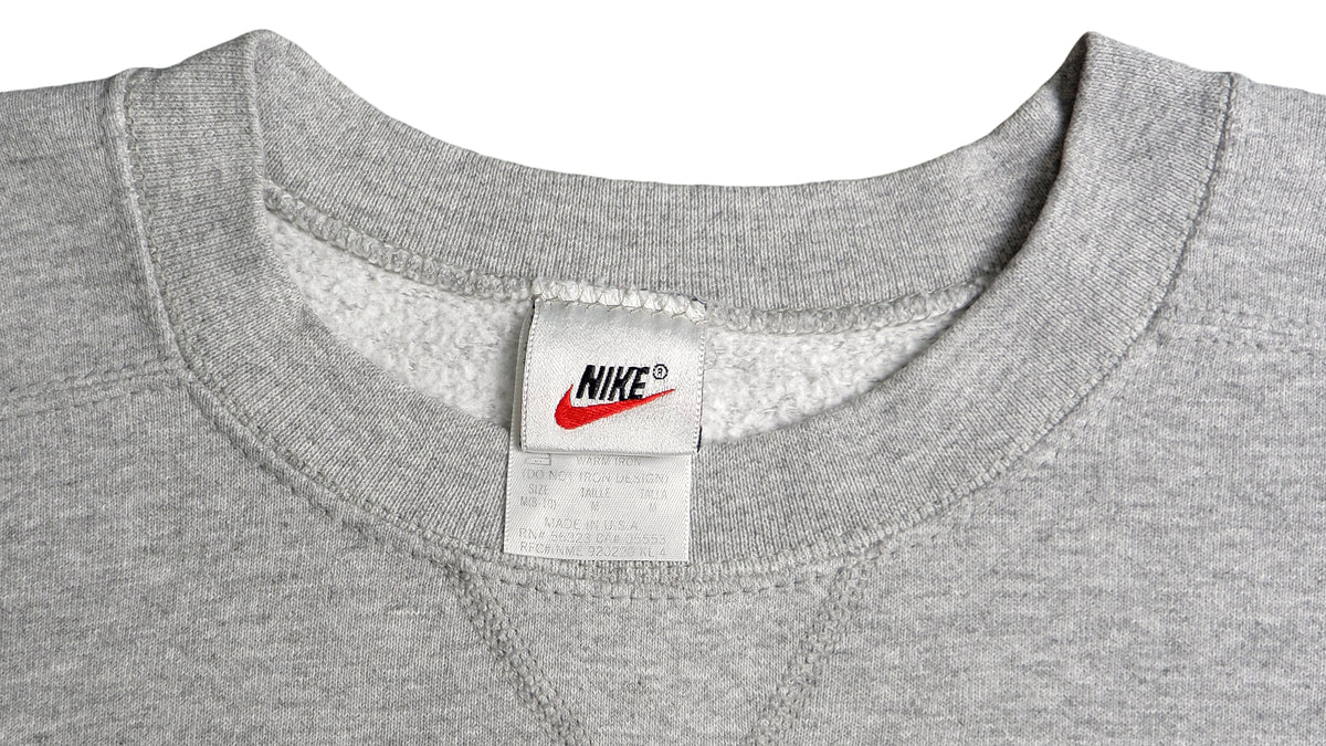 Nike - Grey Just Do It, Mary Spell-Out Crew Neck Sweatshirt 1990s Medium Vintage Retro
