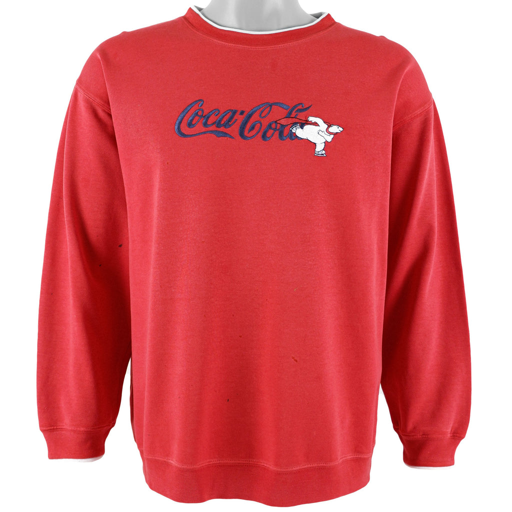 Vintage - Coca-Cola Embroidered Crew Neck Sweatshirt 1990s Large Vintage Retro