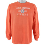 Tommy Hilfiger - Orange spell-Out Crew Neck Sweatshirt 1990s X-Large Vintage Retro