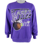NBA (Tultex) - Utah Jazz Crew Neck Sweatshirt 1990 Large Vintage Retro Basketball