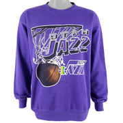 NBA (Tultex) - Utah Jazz Crew Neck Sweatshirt 1990 Large Vintage Retro Basketball