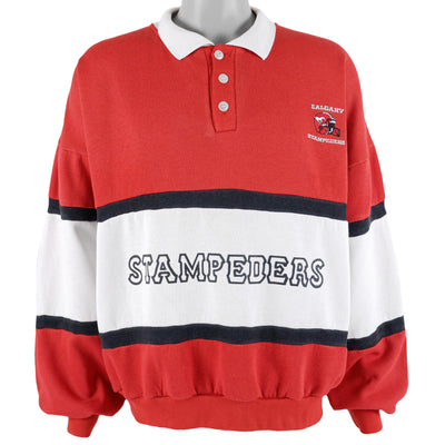 CFL - Calgary Stampeders 1/4 Button Sweatshirt 1990s X-Large