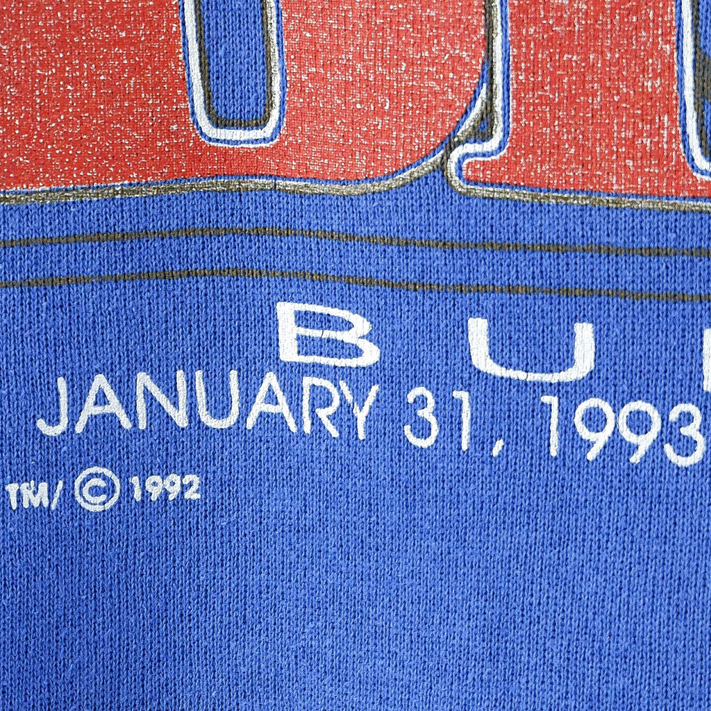 NFL (Trench) - Buffalo Bills Spell-Out Crew Neck Sweatshirt 1992 Large Vintage Retro Football