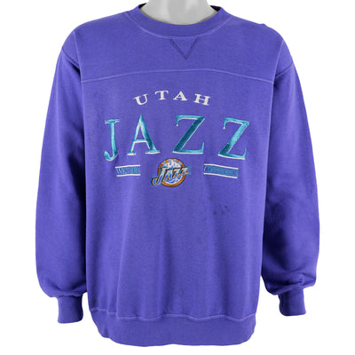 NBA (Lee) - Utah Jazz Embroidered Crew Neck Sweatshirt 1990s Medium