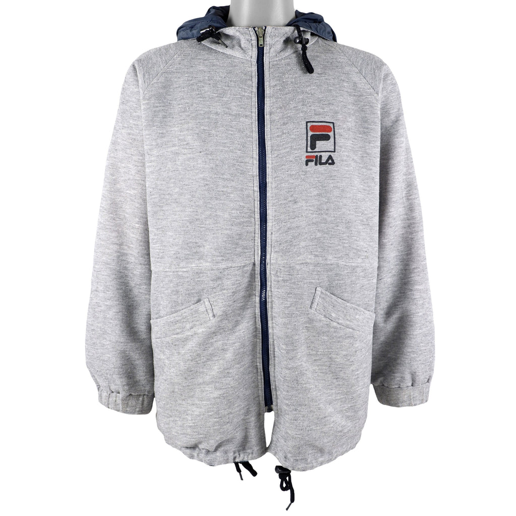 FILA - Reversible Big Spell-Out Hooded Jacket 1990s Large