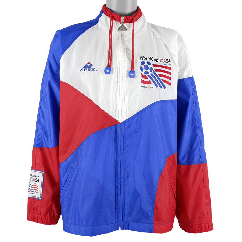 Vintage (Apex One) - Red, Blue and White World Cup USA 94 Windbreaker 1994 Large Vintage Retro