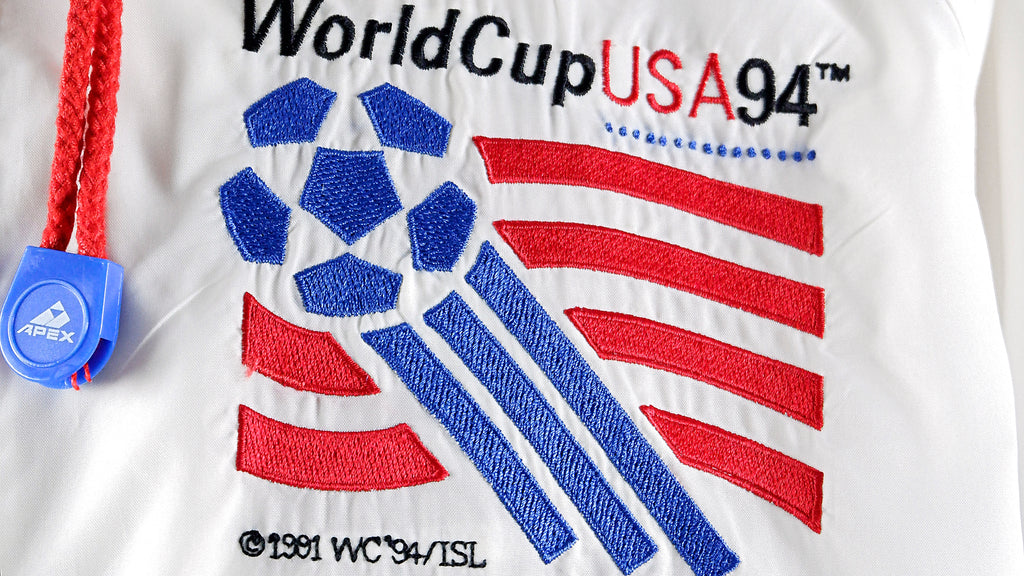 Vintage (Apex One) - Red, Blue and White World Cup USA 94 Windbreaker 1994 Large Vintage Retro