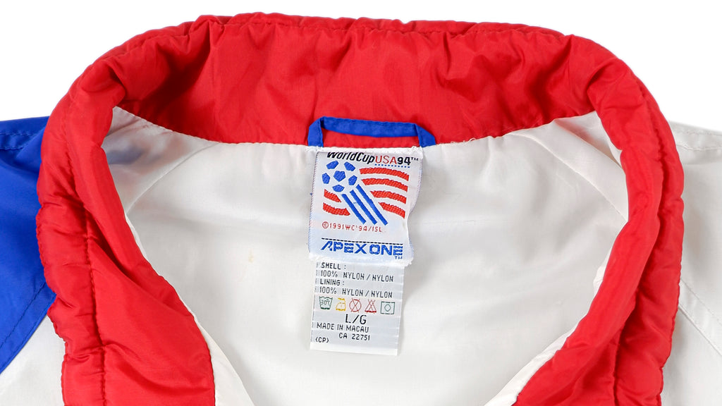 Vintage (Apex One) - Red, Blue and White World Cup USA 94 Windbreaker 1994 Large Vintage Retro