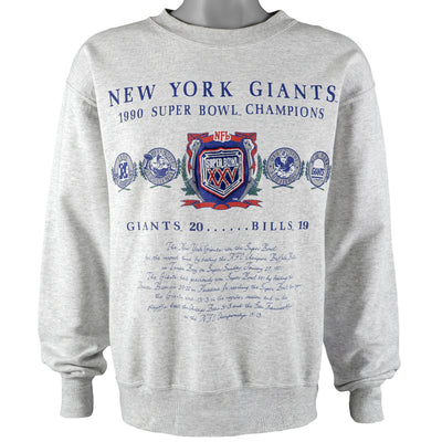 NFL (Nutmeg) - New York Giants, Super Bowl XXV Champions Crew Neck Sweatshirt 1990 Large