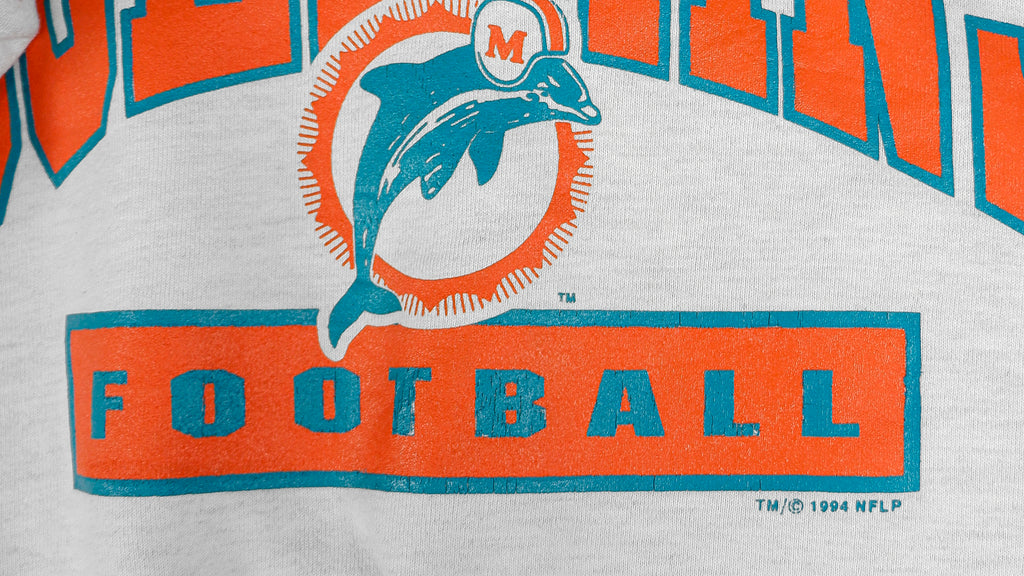 NFL (BIKE) - Miami Dolphins Spell-Out Crew Neck Sweatshirt 1994 X-Large Vintage Retro Football