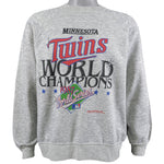 MLB - Minnesota Twins Crew Neck Sweatshirt 1987 Large Vintage Retro Baseball