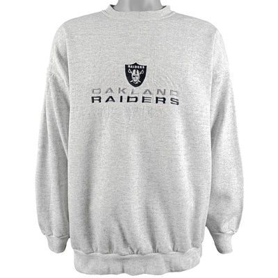 NFL (Logo 7) - Oakland Raiders Crew Neck Sweatshirt 1990s X-Large