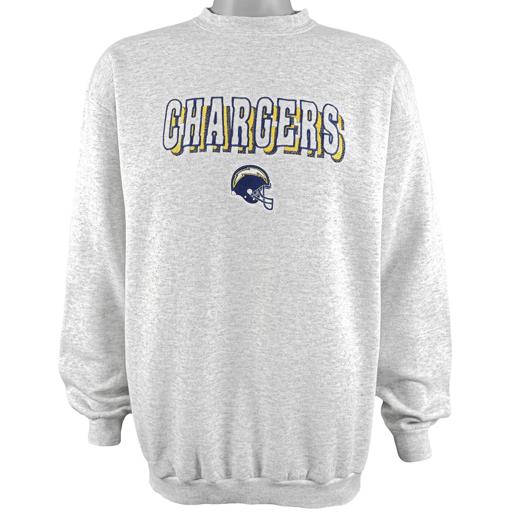 NFL (Logo 7) - San Diego Chargers Crew Neck Sweatshirt 1990s Large Vintage Retro Football