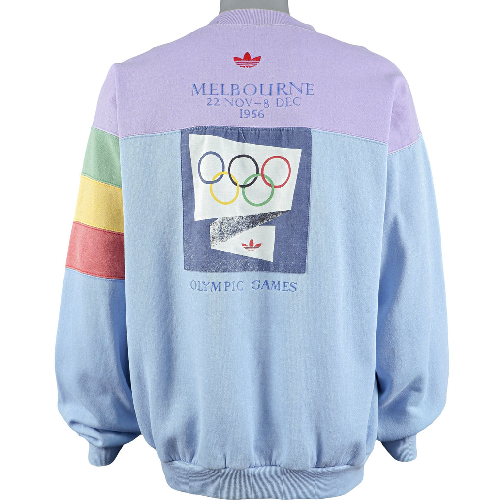 Adidas - Melbourne Olympic Game Spell-Out Crew Neck Sweatshirt 1956 Large Vintage Retro 