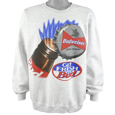 Budweiser (Lee) - Get Fresh Get Bud Crew Neck Sweatshirt 1990s X-Large