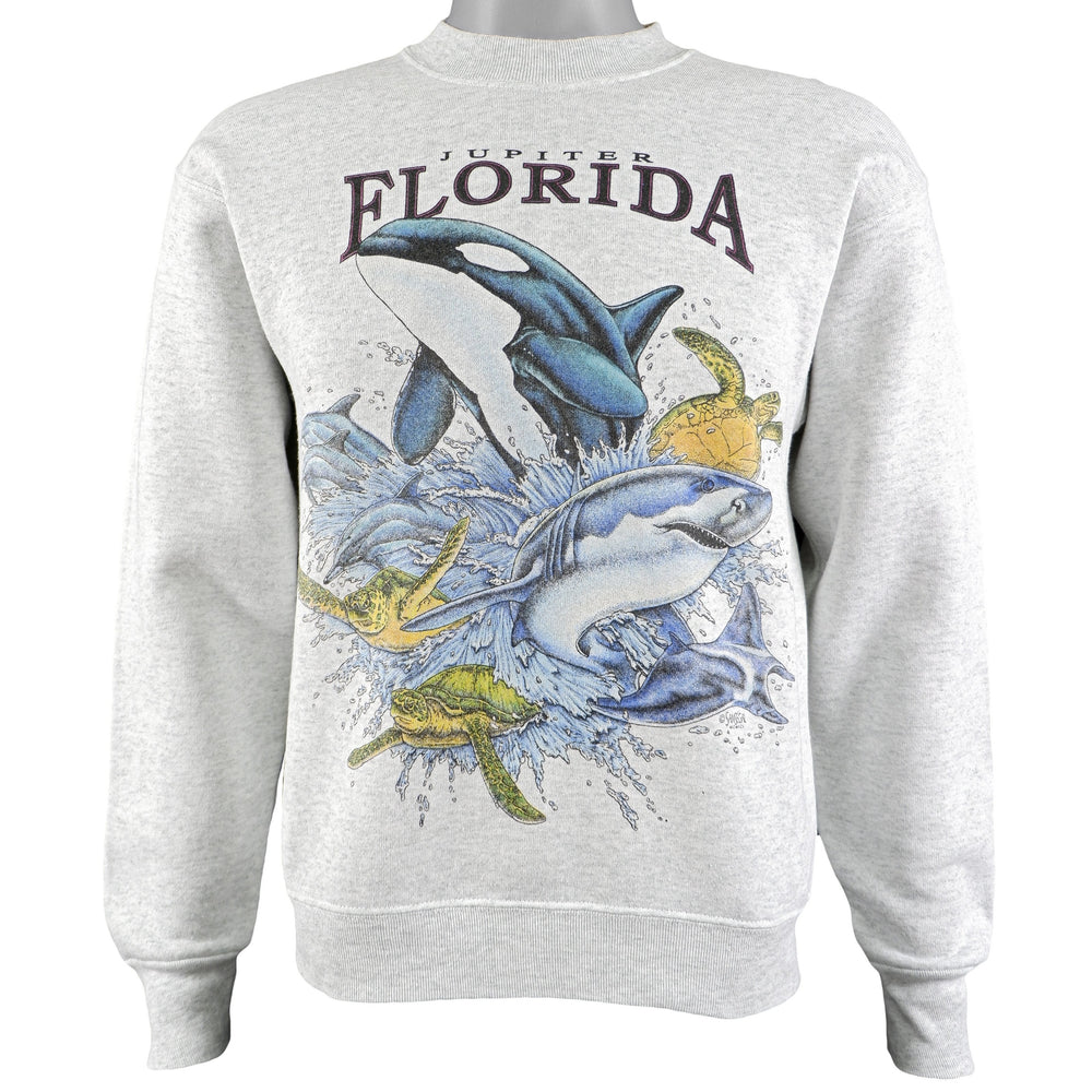 Vintage - Jupiter, Florida Crew Neck Sweatshirt 1990s Medium Vintage Retro