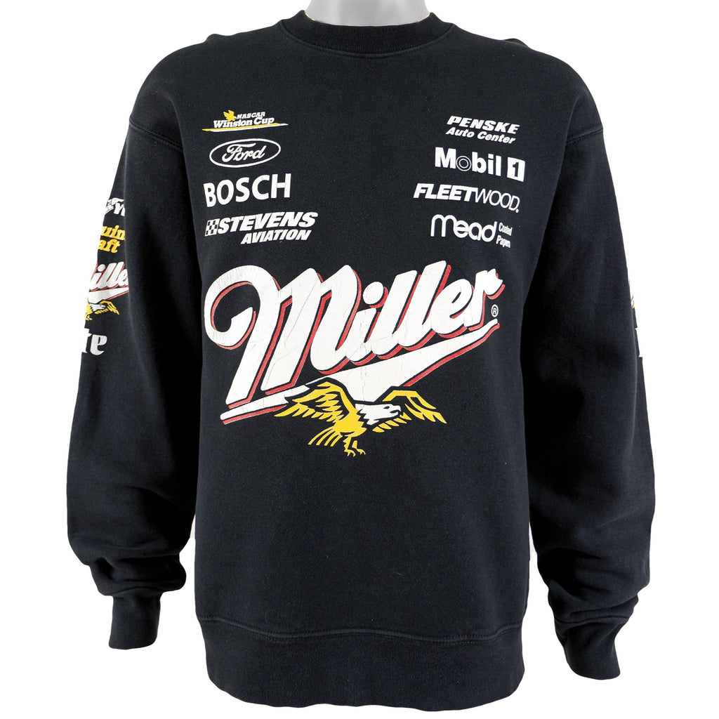 NASCAR - Miller Lite Spell-Out Crew Neck Sweatshirt 1990s Large Vintage Retro