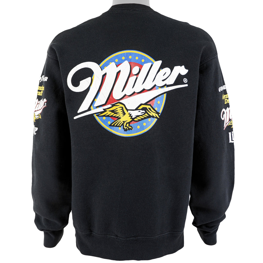 NASCAR - Miller Lite Spell-Out Crew Neck Sweatshirt 1990s Large Vintage Retro