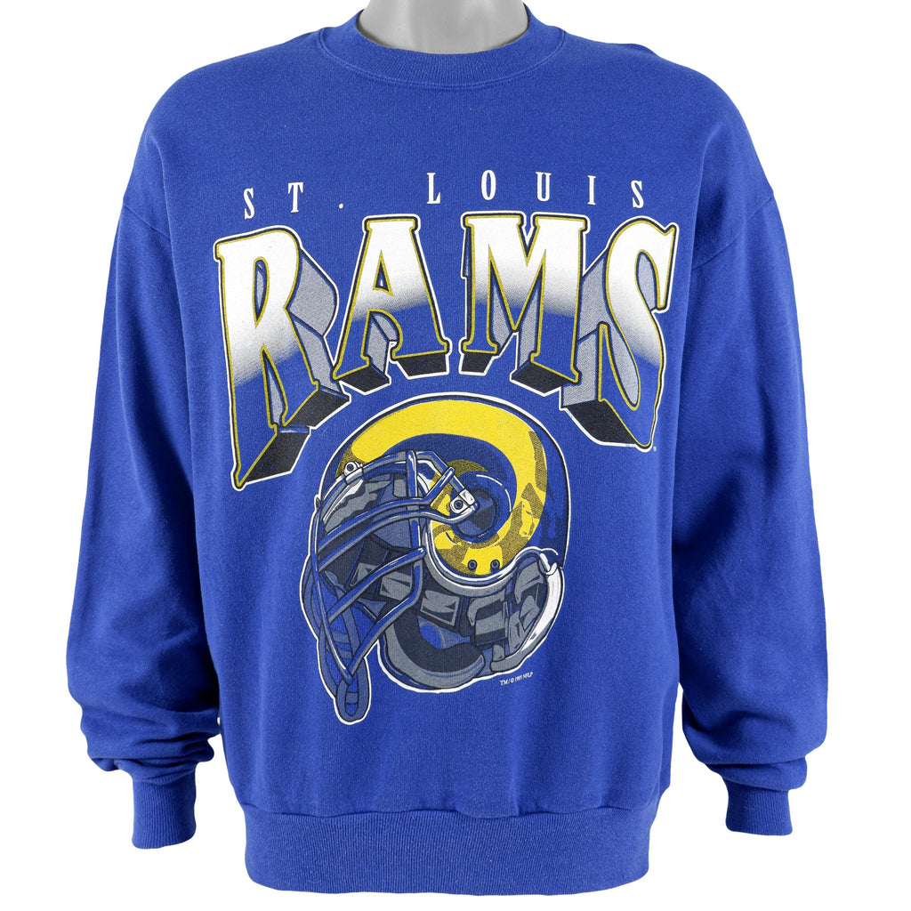 NFL (Locker Line) - St. Louis Rams Crew Neck Sweatshirt 1995 Large Vintage Retro Football