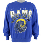 NFL (Locker Line) - St. Louis Rams Crew Neck Sweatshirt 1995 Large Vintage Retro Football