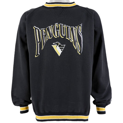 NHL (Logo 7) - Pittsburgh Penguins Crew Neck Sweatshirt 1990s Large
