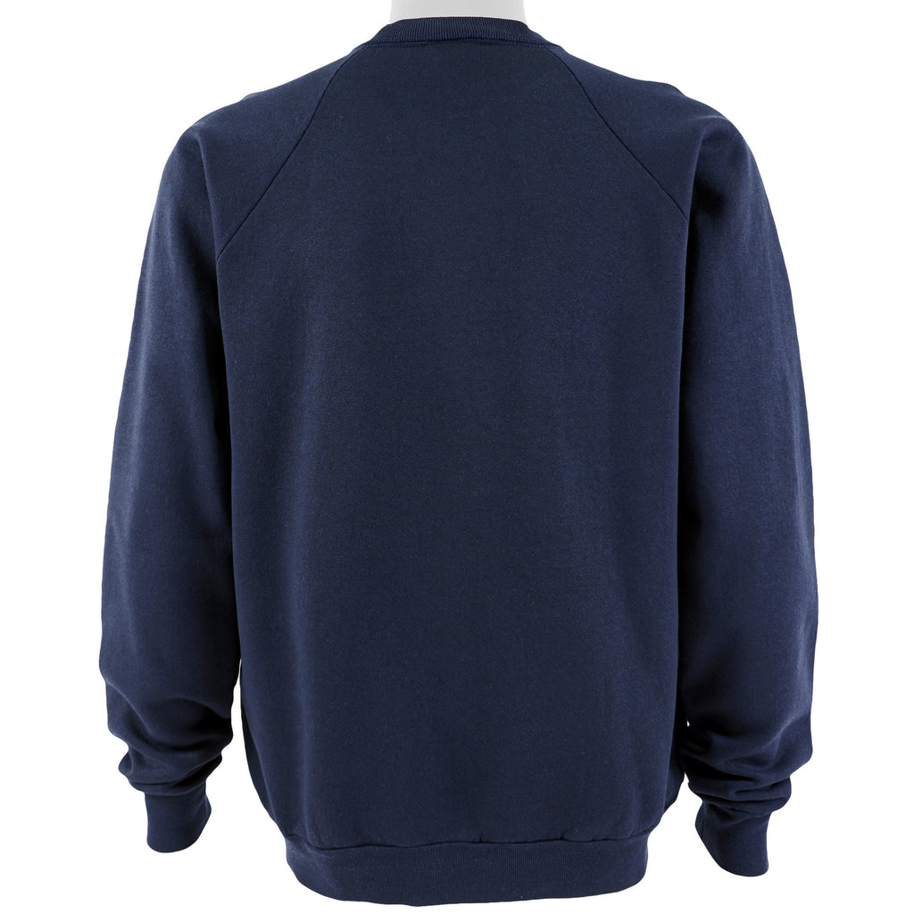 Guess - Dark Blue Spell-Out Crew Neck Sweatshirt Large Vintage Retro