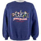 Looney Tunes - Merrie Melodies Crew Neck Sweatshirt 1990s X-Large Vintage Retro