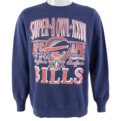 NFL (Tultex) - Buffalo Bills, AFC Champions, Super Bowl XXVI Crew Neck Sweatshirt 1992 Large