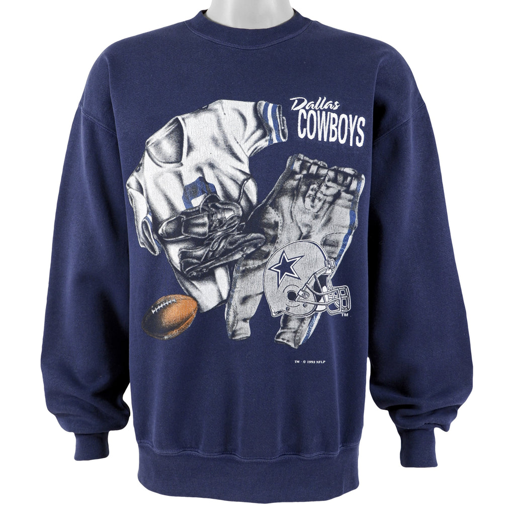 NFL (Home Team) - Dallas Cowboys Spell-Out Sweatshirt 1993 Large Vintage Retro Football
