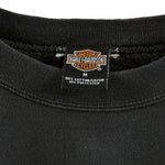 Harley Davidson - Black Spell-Out Sweatshirt 1990s Medium Vintage Retro