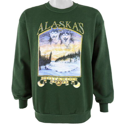 Vintage (Jerzees) - Alaskas Iditarod Sled Dog Race Crew Neck Sweatshirt 1994 Large