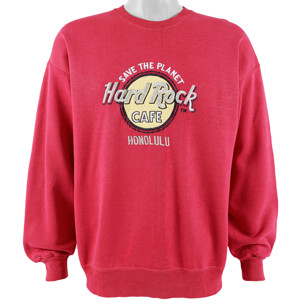 Vintage (Sturdy Sweats) - Hard Rock, Honolulu Crew Neck Sweatshirt 1990s Large Vintage Retro