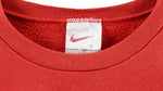 Nike - Red Big Logo Crew Neck Sweatshirt 1990s Medium Vintage Retro