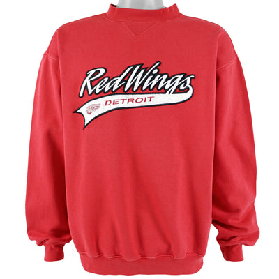 NHL (Logo Athletic) - Detroit Red Wings Crew Neck Sweatshirt 1990s Large