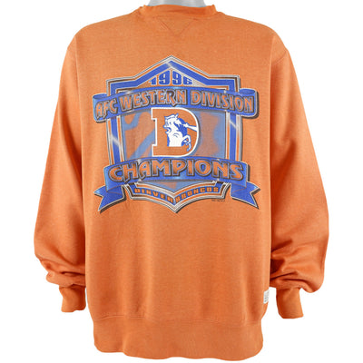 NFL (Logo 7) - Denver Broncos, AFC Champions Crew Neck Sweatshirt 1996 X-Large
